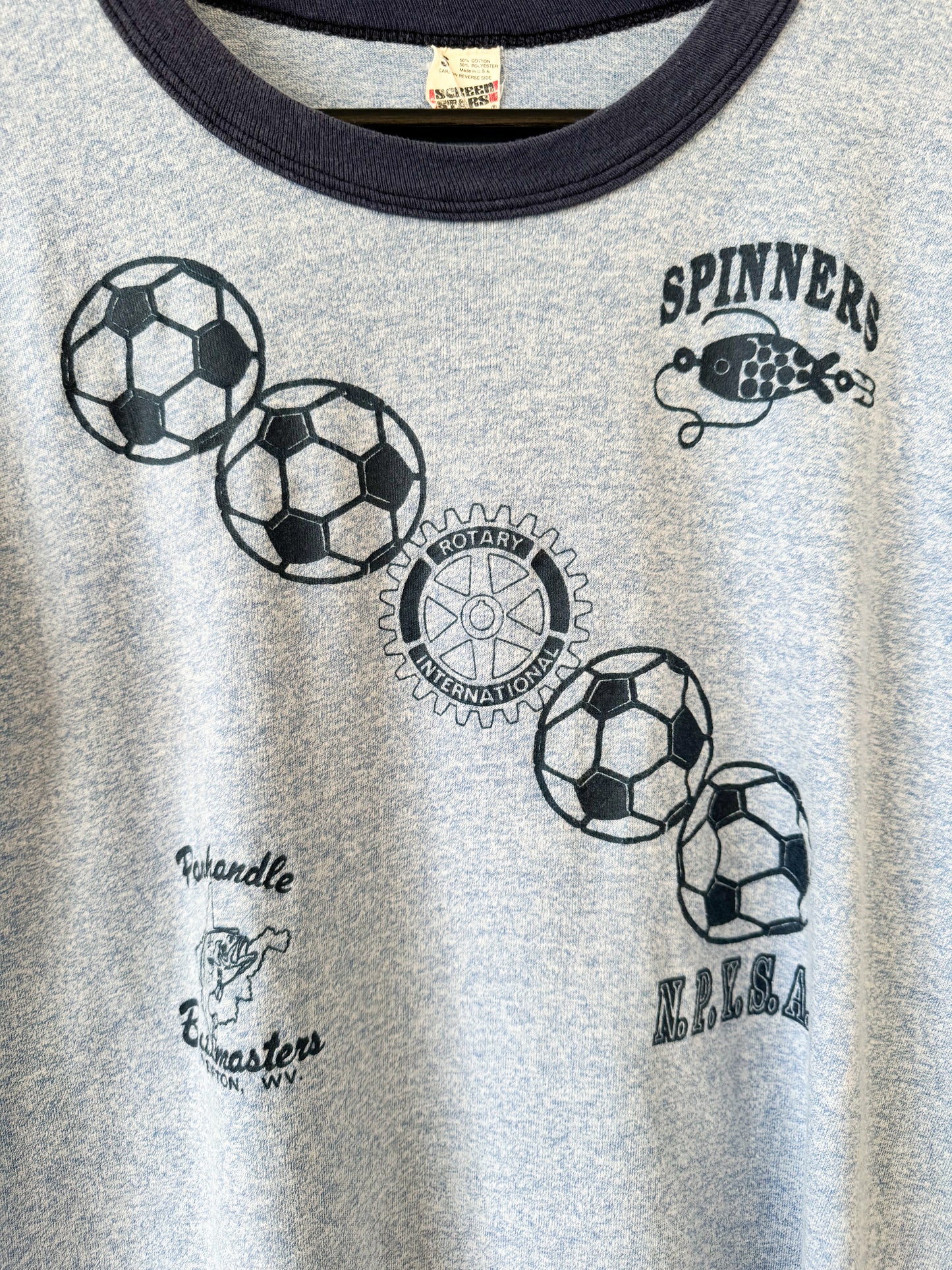 1980s Spinners Soccer Ringer Tee , Made in U.S.A.
