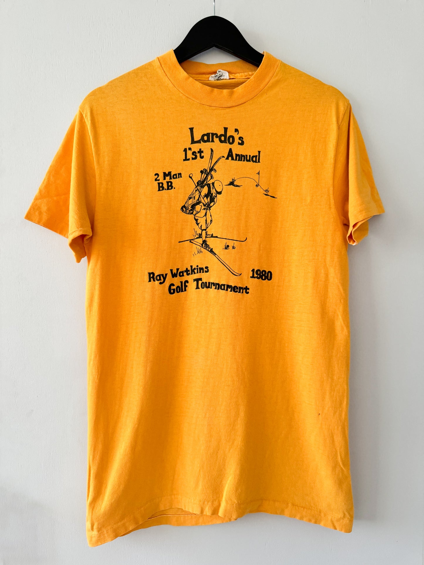 1980s Lardo’s 1st Annual Golf Tournament Tee , Made in U.S.A.