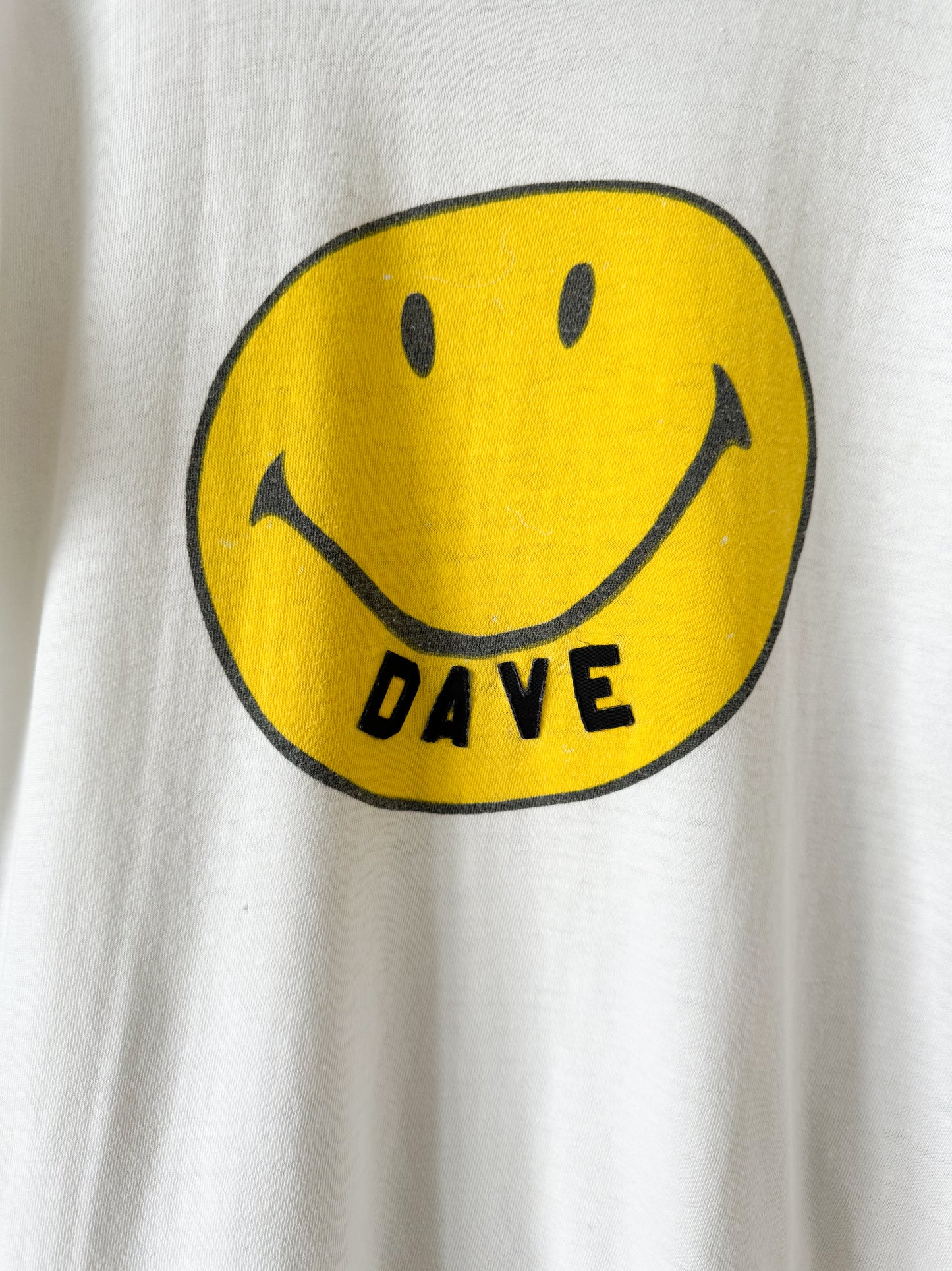 1970s Dave Smiley Ringer Tee, Made in U.S.A.