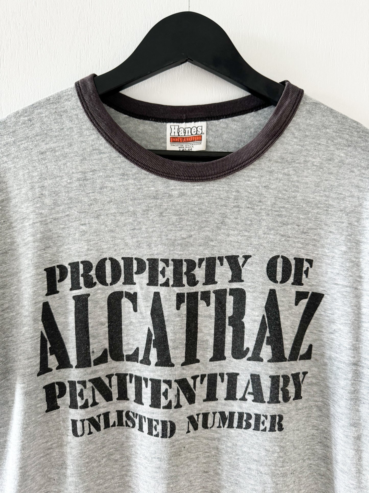 1980s Alcatraz Penitentiary Ringer Tee , Made in U.S.A.