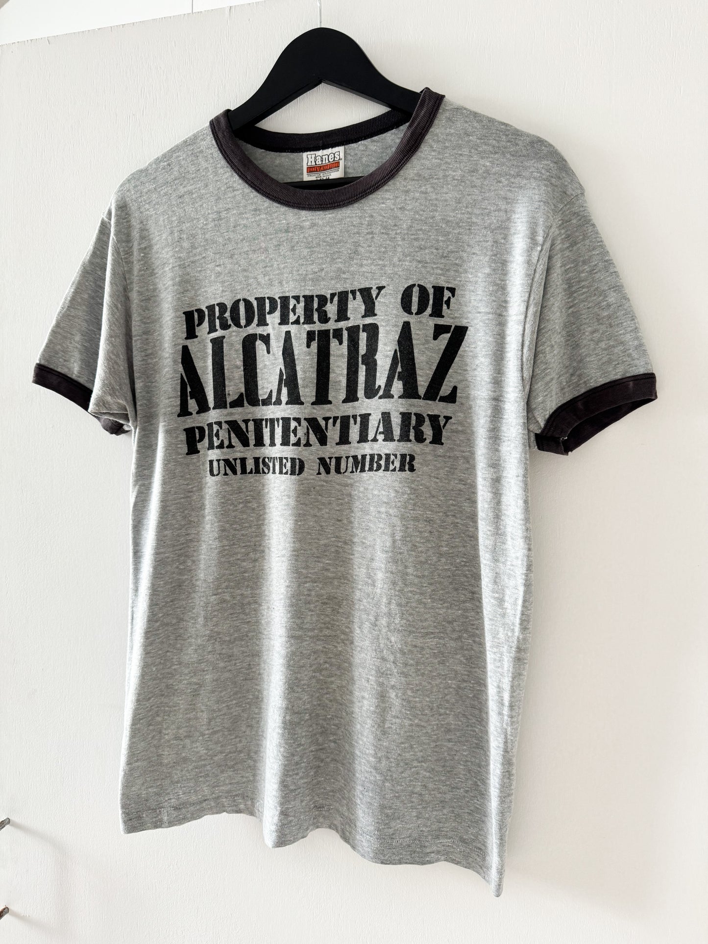 1980s Alcatraz Penitentiary Ringer Tee , Made in U.S.A.