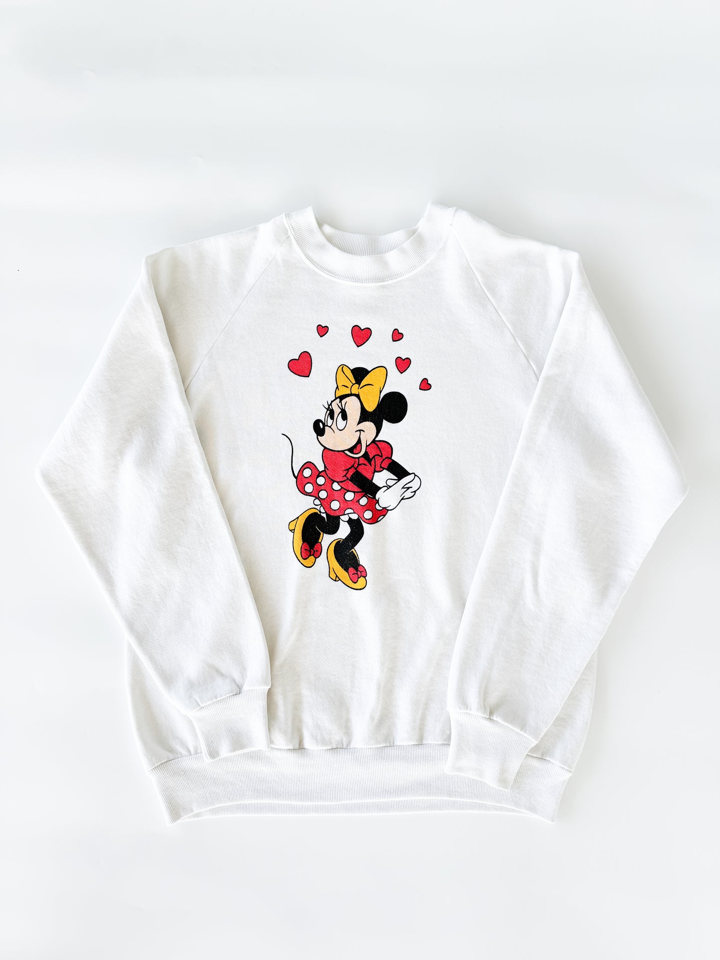 1980s Minnie Mouse hearts sweatshirt, Made in U.S.A.