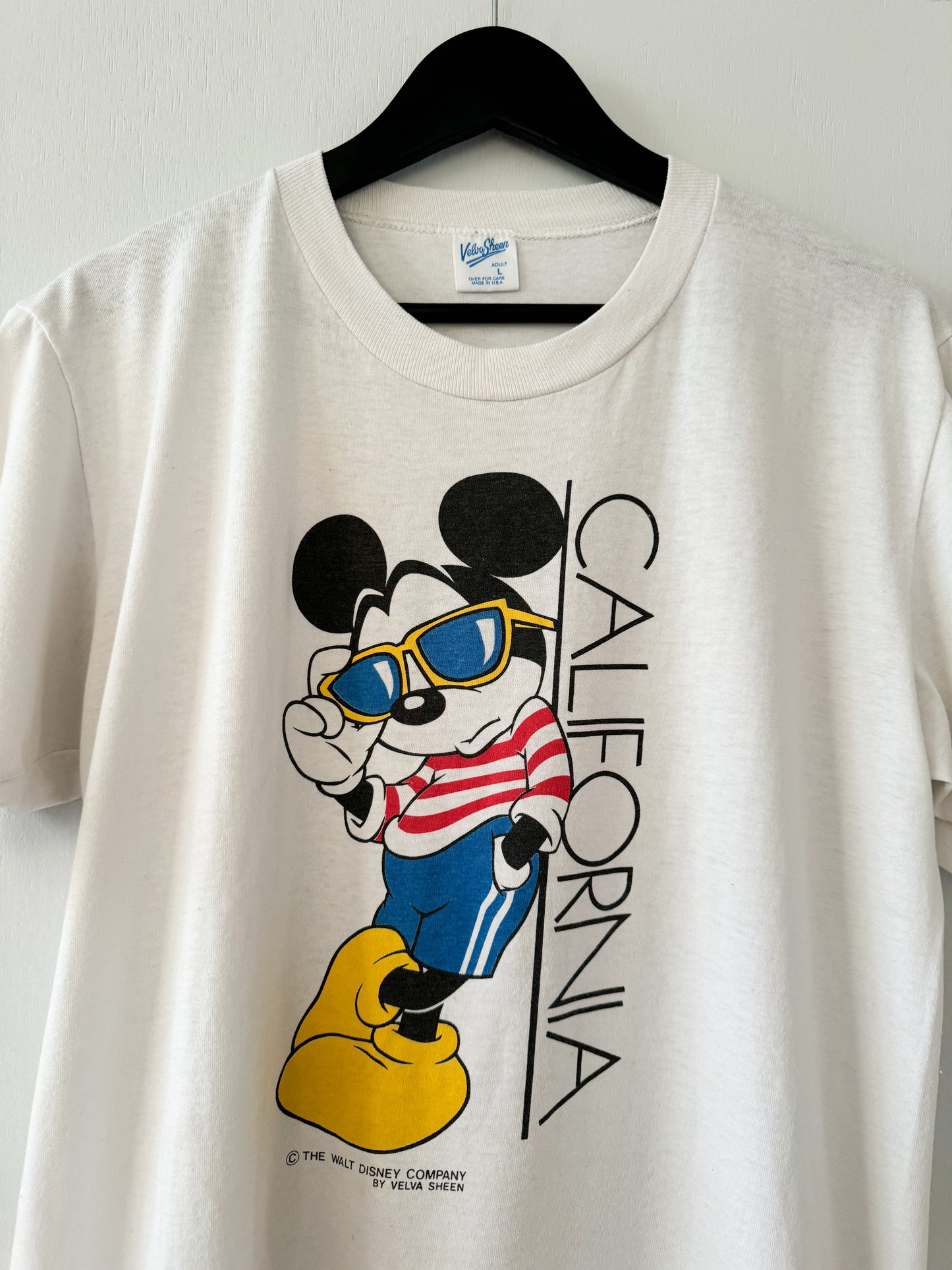 1980s Mickey Mouse California Tee by Velva Sheen , Made in U.S.A.