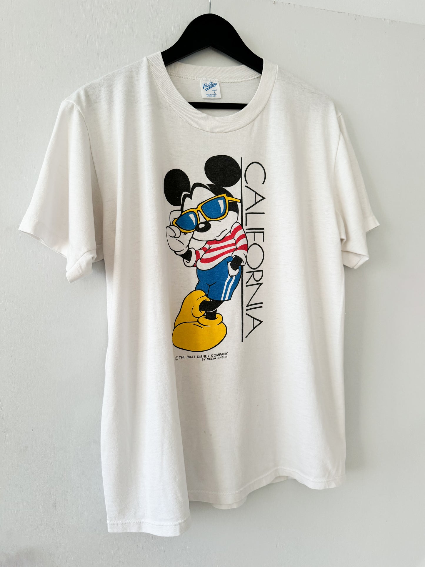 1980s Mickey Mouse California Tee by Velva Sheen , Made in U.S.A.