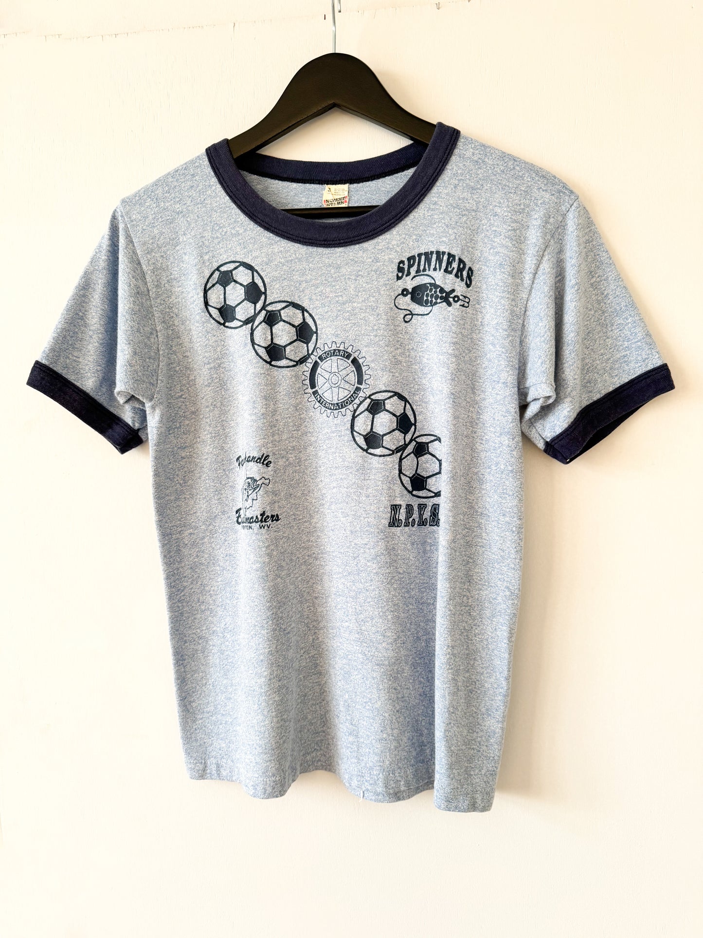 1980s Spinners Soccer Ringer Tee , Made in U.S.A.