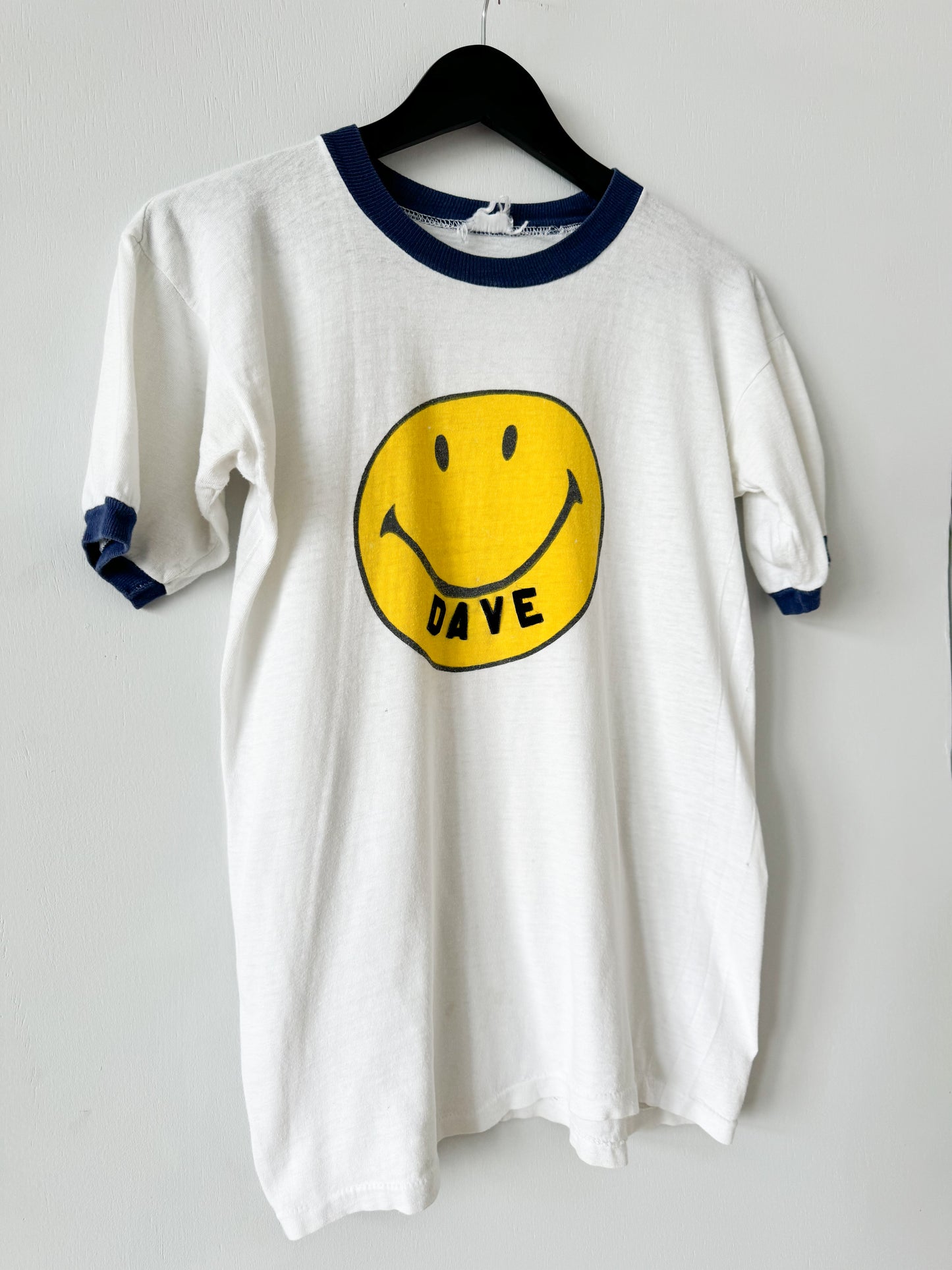 1970s Dave Smiley Ringer Tee, Made in U.S.A.