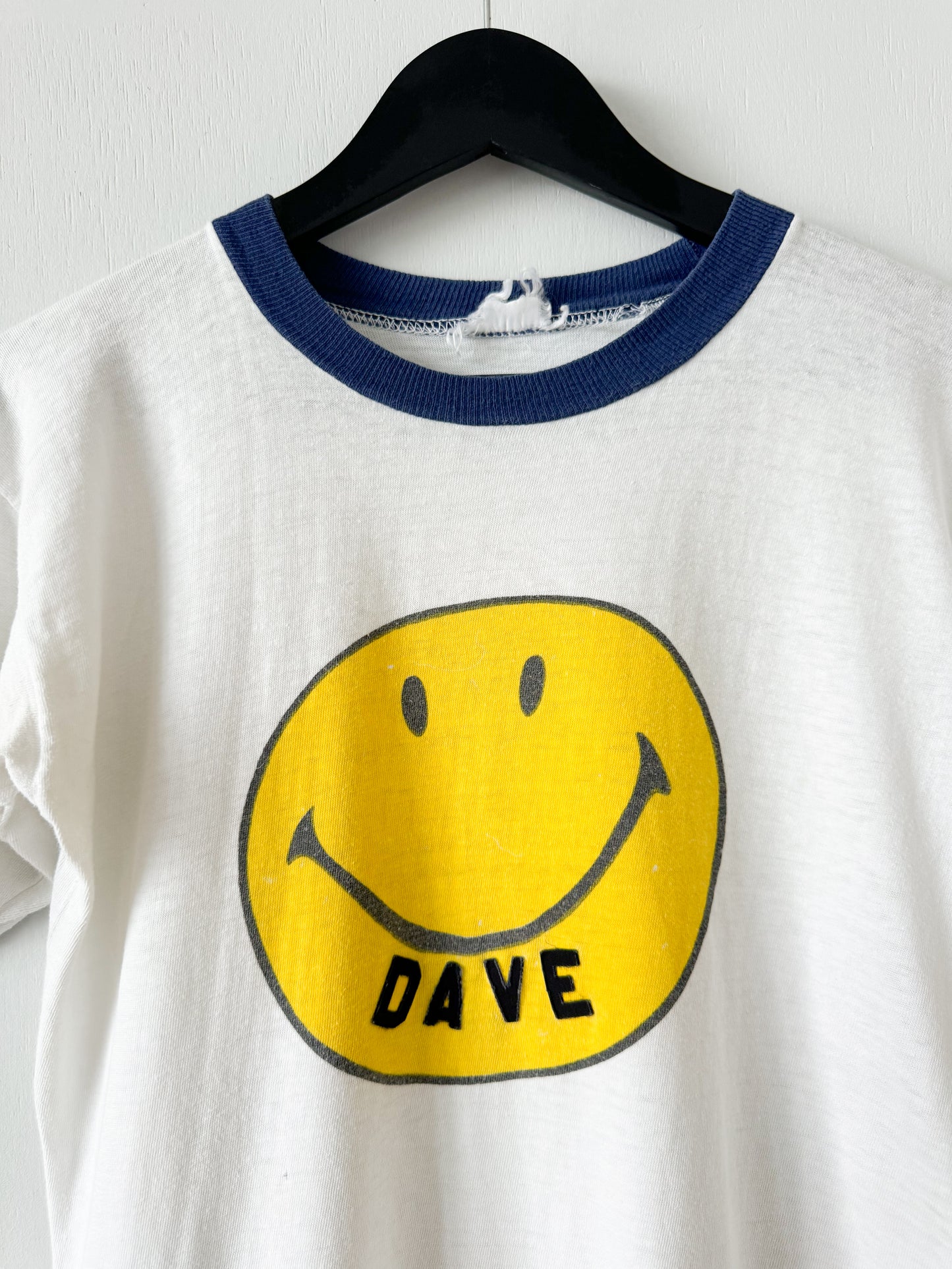 1970s Dave Smiley Ringer Tee, Made in U.S.A.