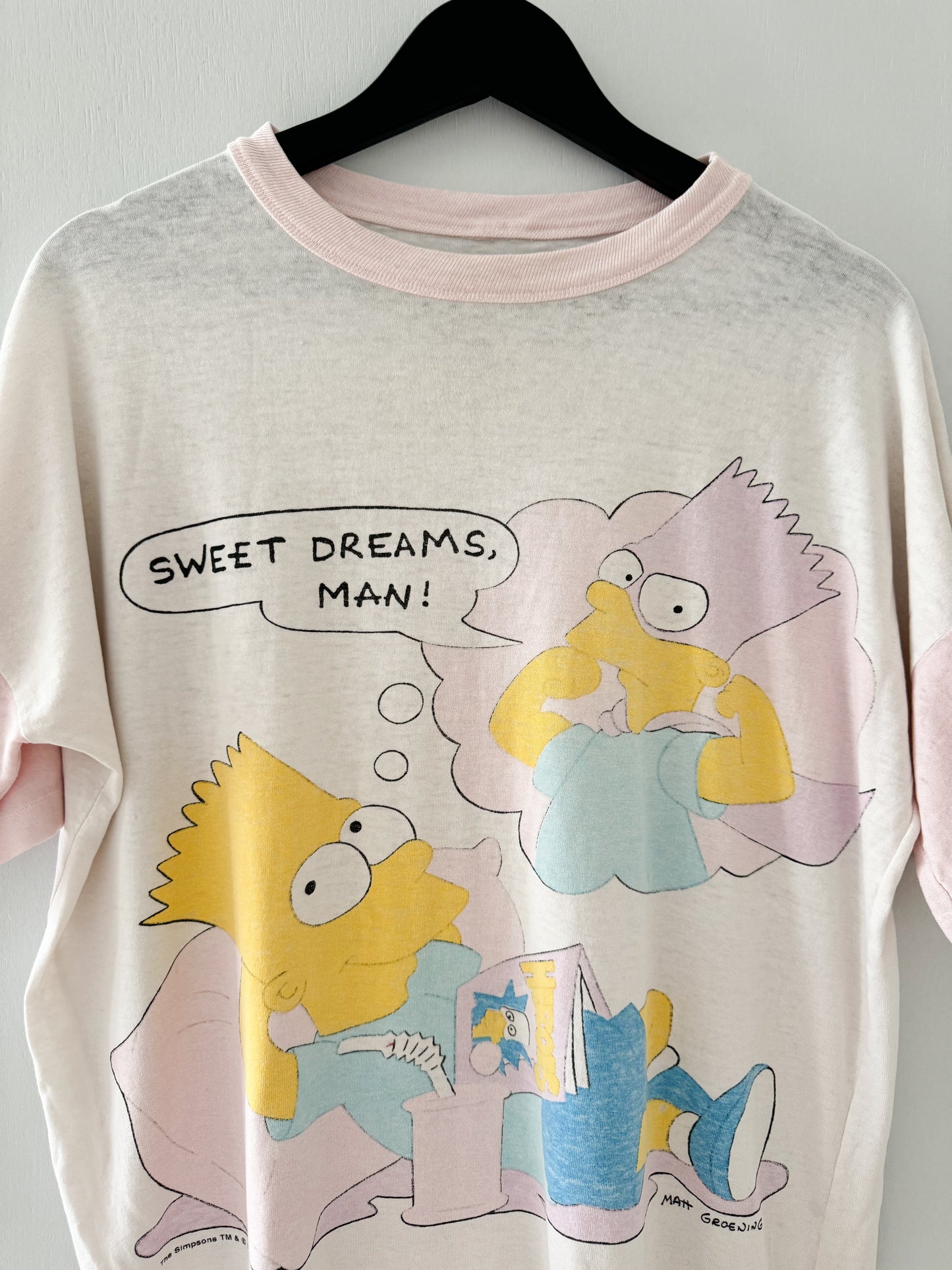 1980s The Simpsons Bart "Sweet Dreams Man!" Tee , Made in U.S.A.