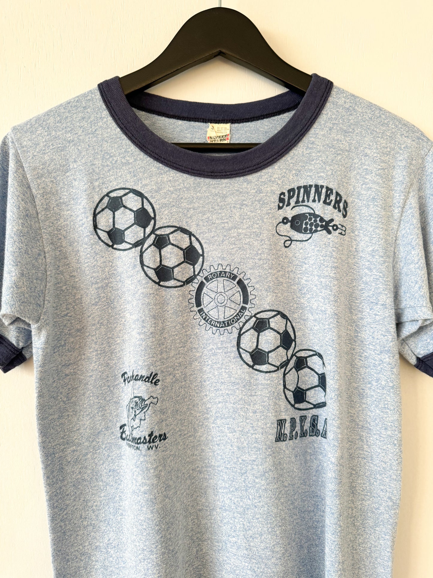 1980s Spinners Soccer Ringer Tee , Made in U.S.A.