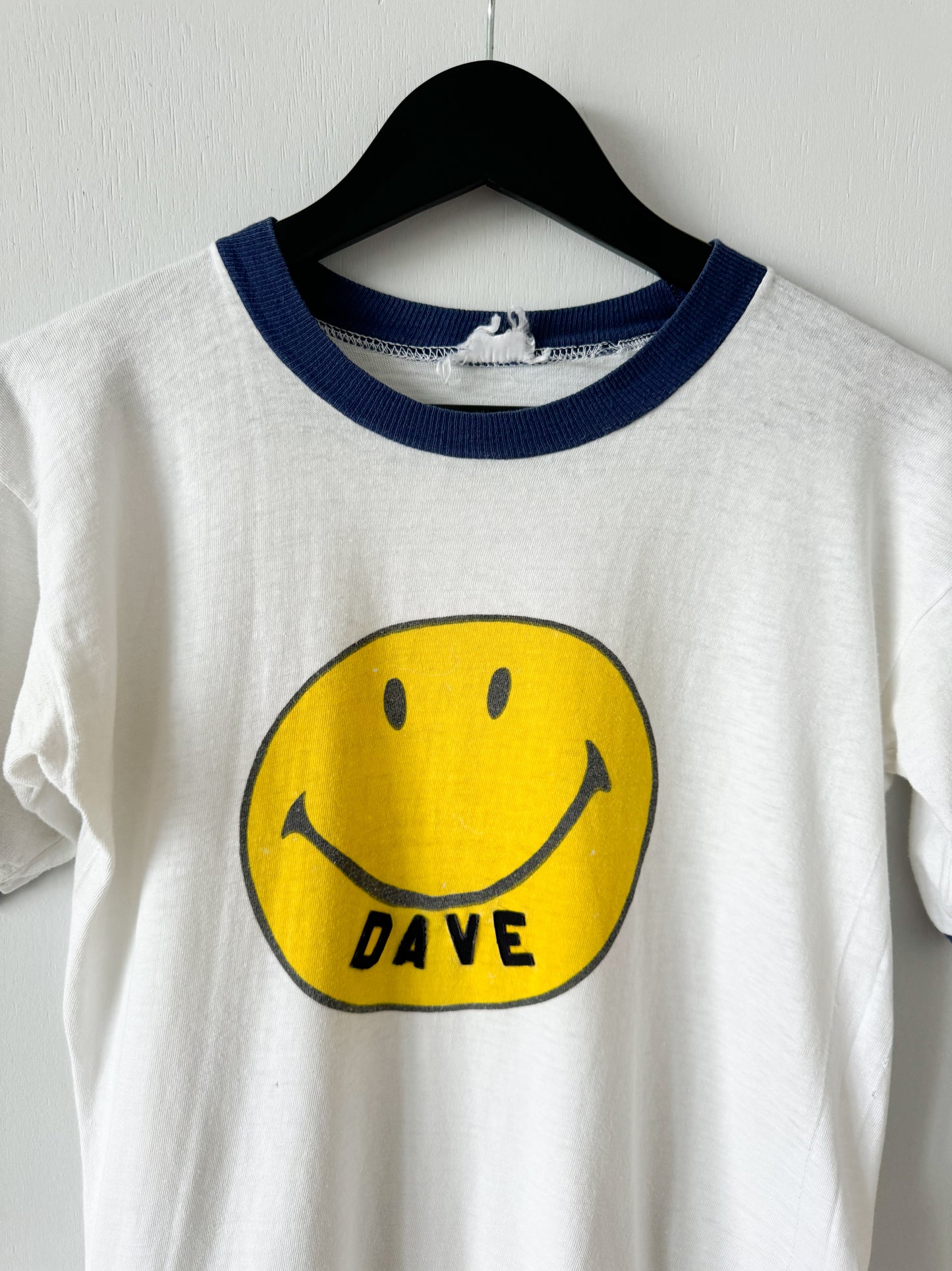 1970s Dave Smiley Ringer Tee, Made in U.S.A.