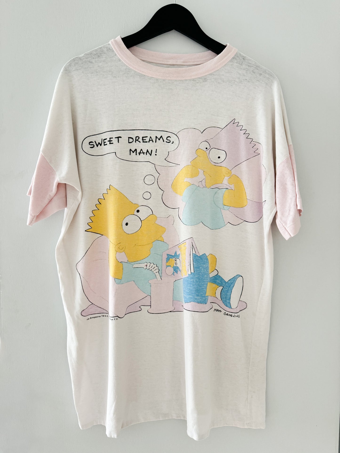 1980s The Simpsons Bart "Sweet Dreams Man!" Tee , Made in U.S.A.