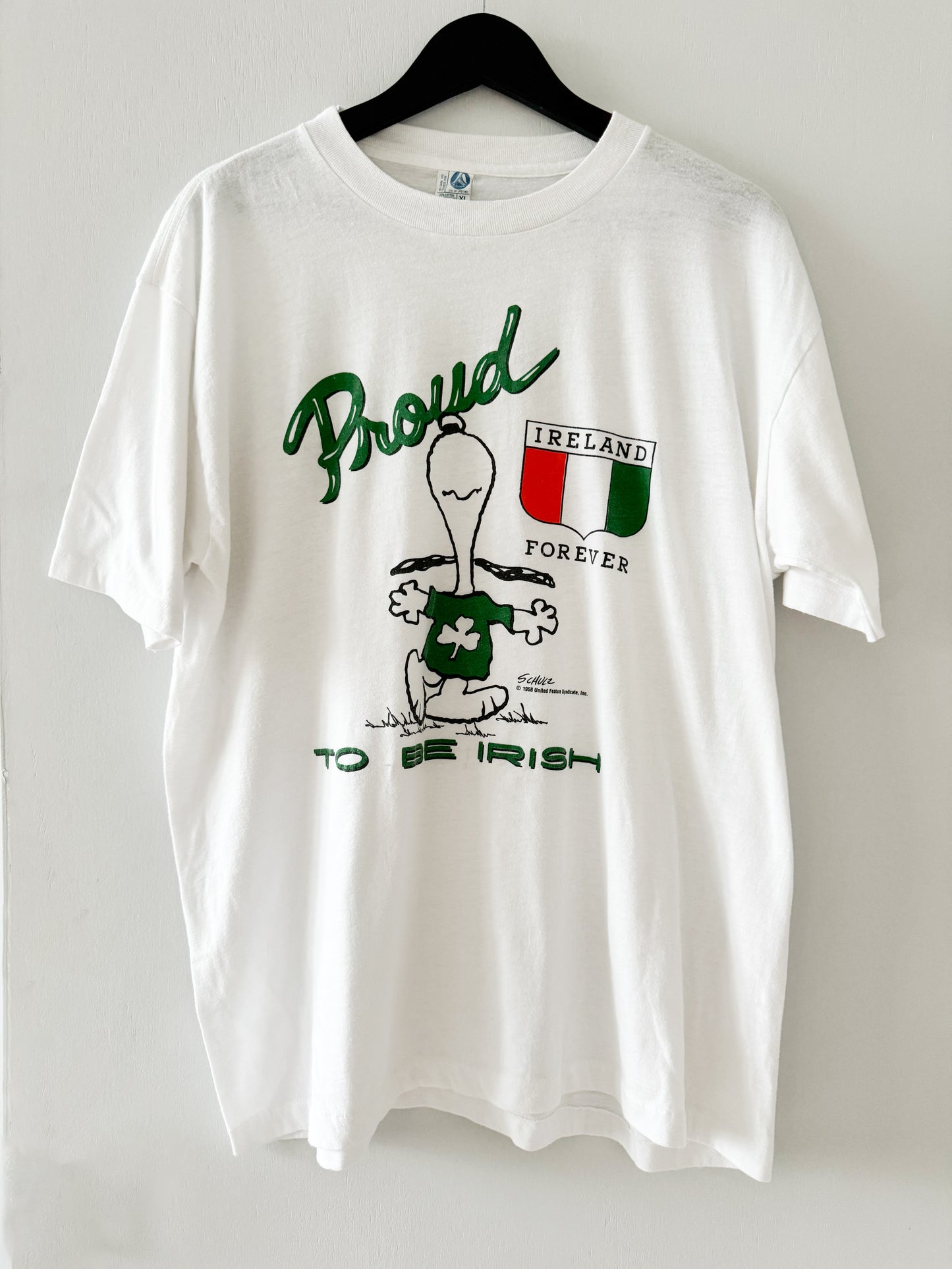 1980s Snoopy Proud to be Irish Tee , Made in U.S.A.