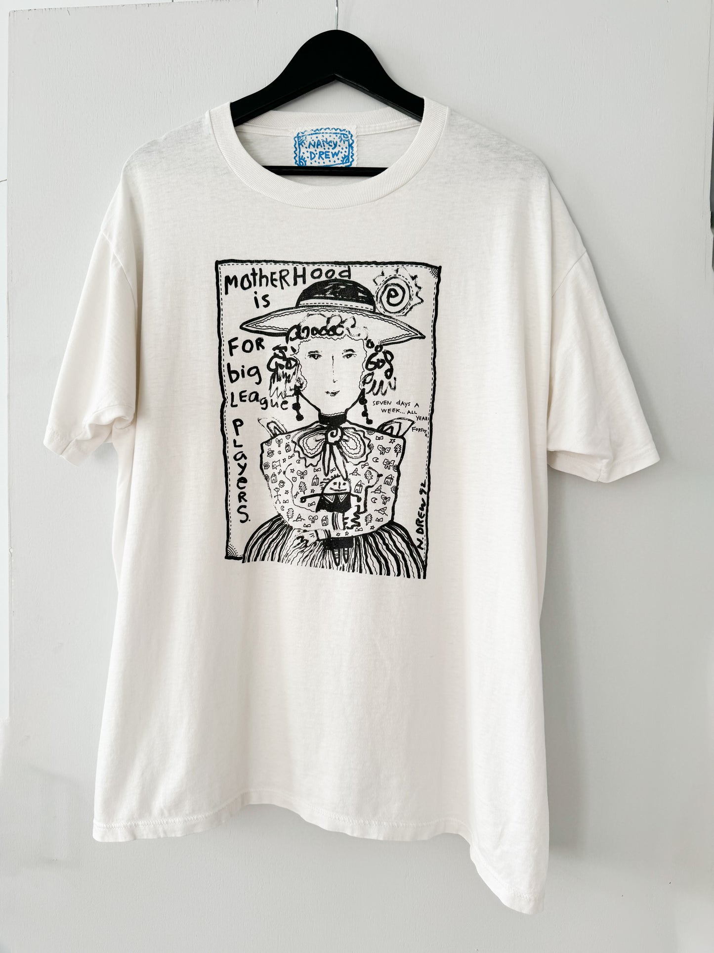 1990s Nancy Drew “Motherhood is For Big League Players” Tee , Made in U.S.A.