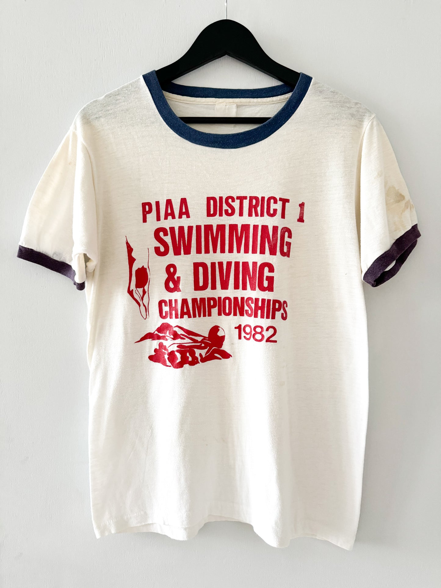 1980s PIAA Swimming & Diving Championships Tee , Made in U.S.A.