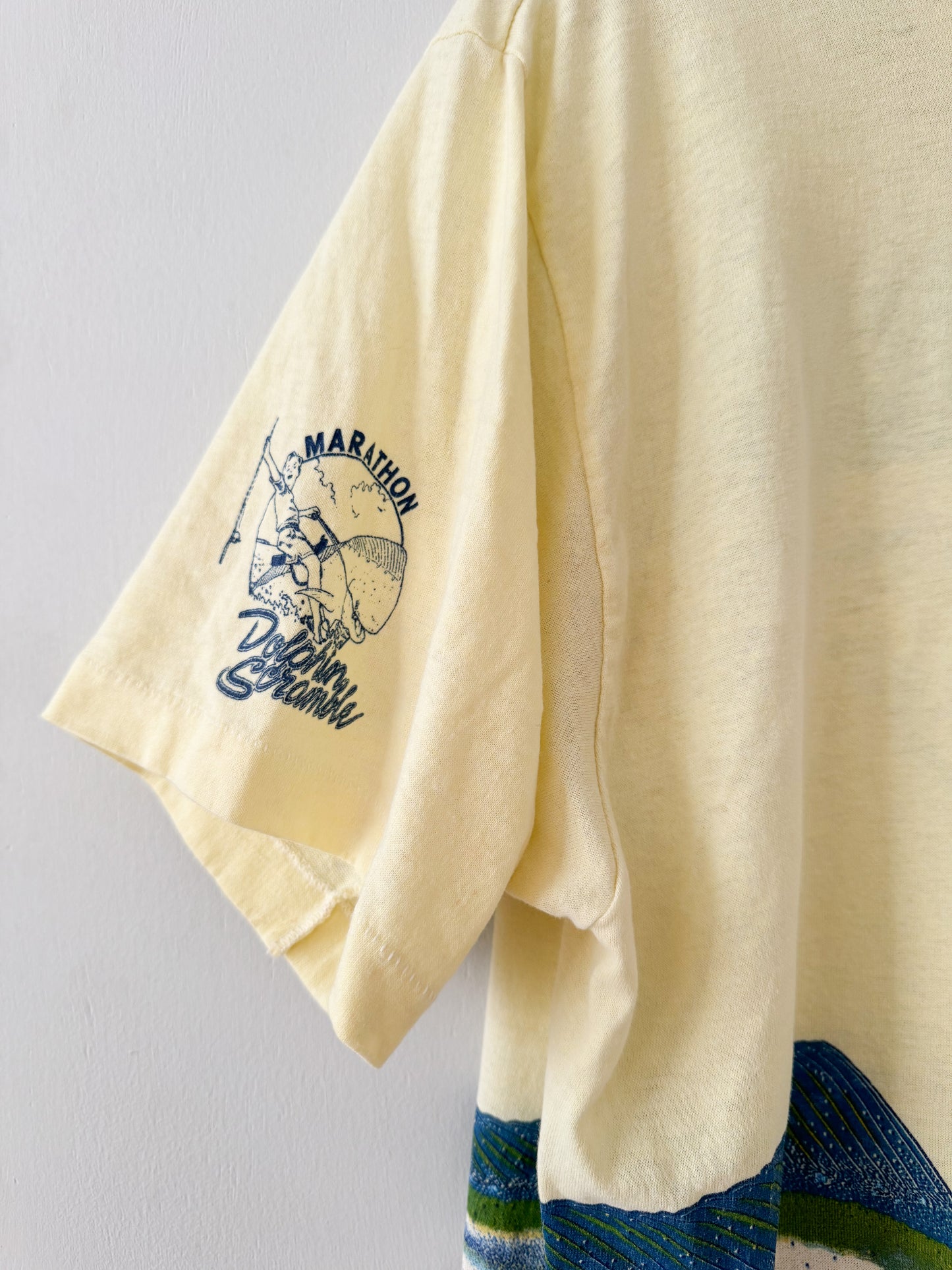 1980s Marathon Dolphin Scramble Tee , Made in U.S.A.