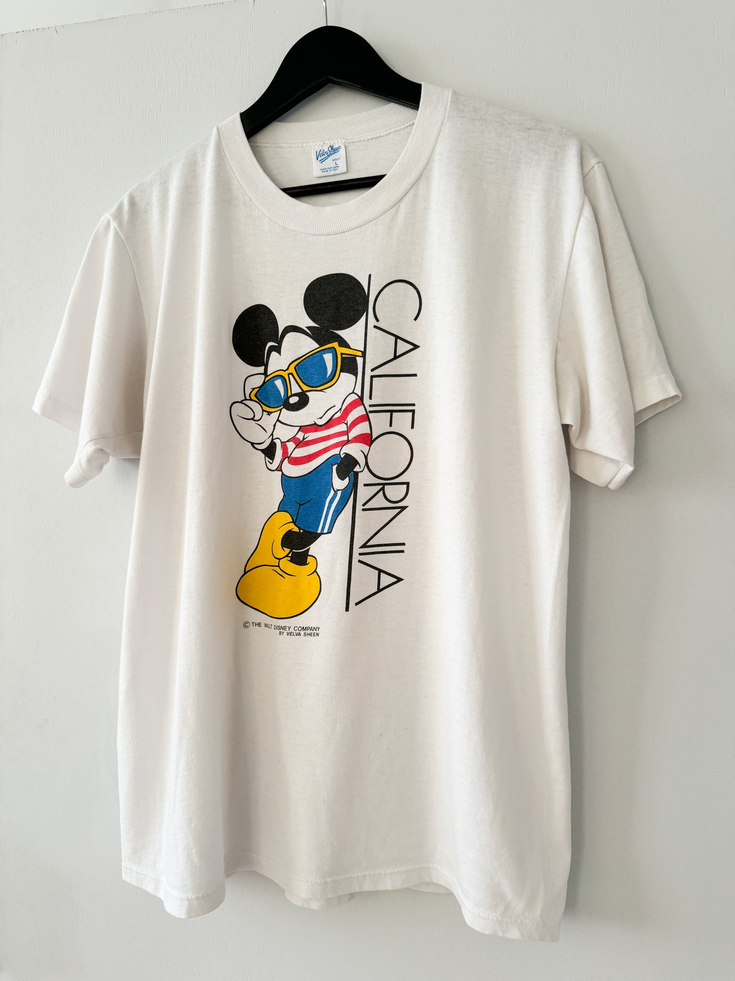 1980s Mickey Mouse California Tee by Velva Sheen , Made in U.S.A.