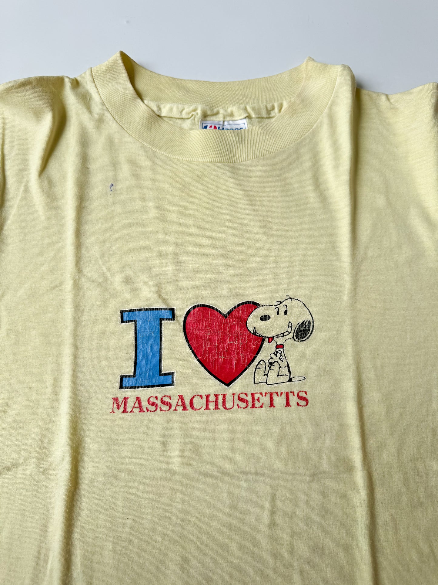 80's I Love Massachusetts Snoopy Tee , Made in U.S.A.