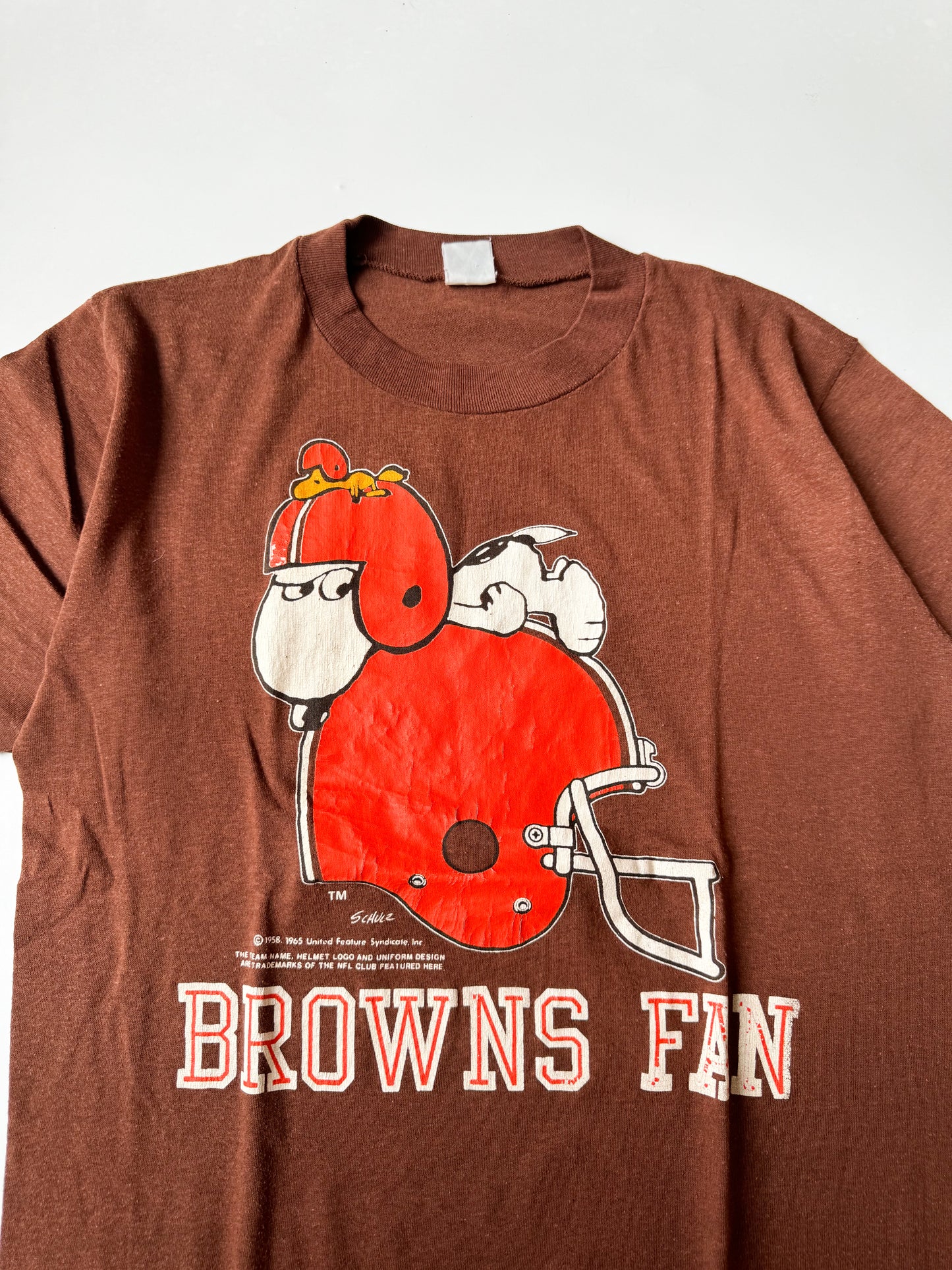 80's Browns Fan Snoopy Tee , Made in U.S.A.