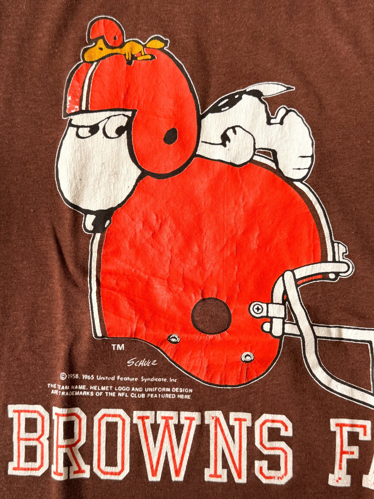80's Browns Fan Snoopy Tee , Made in U.S.A.