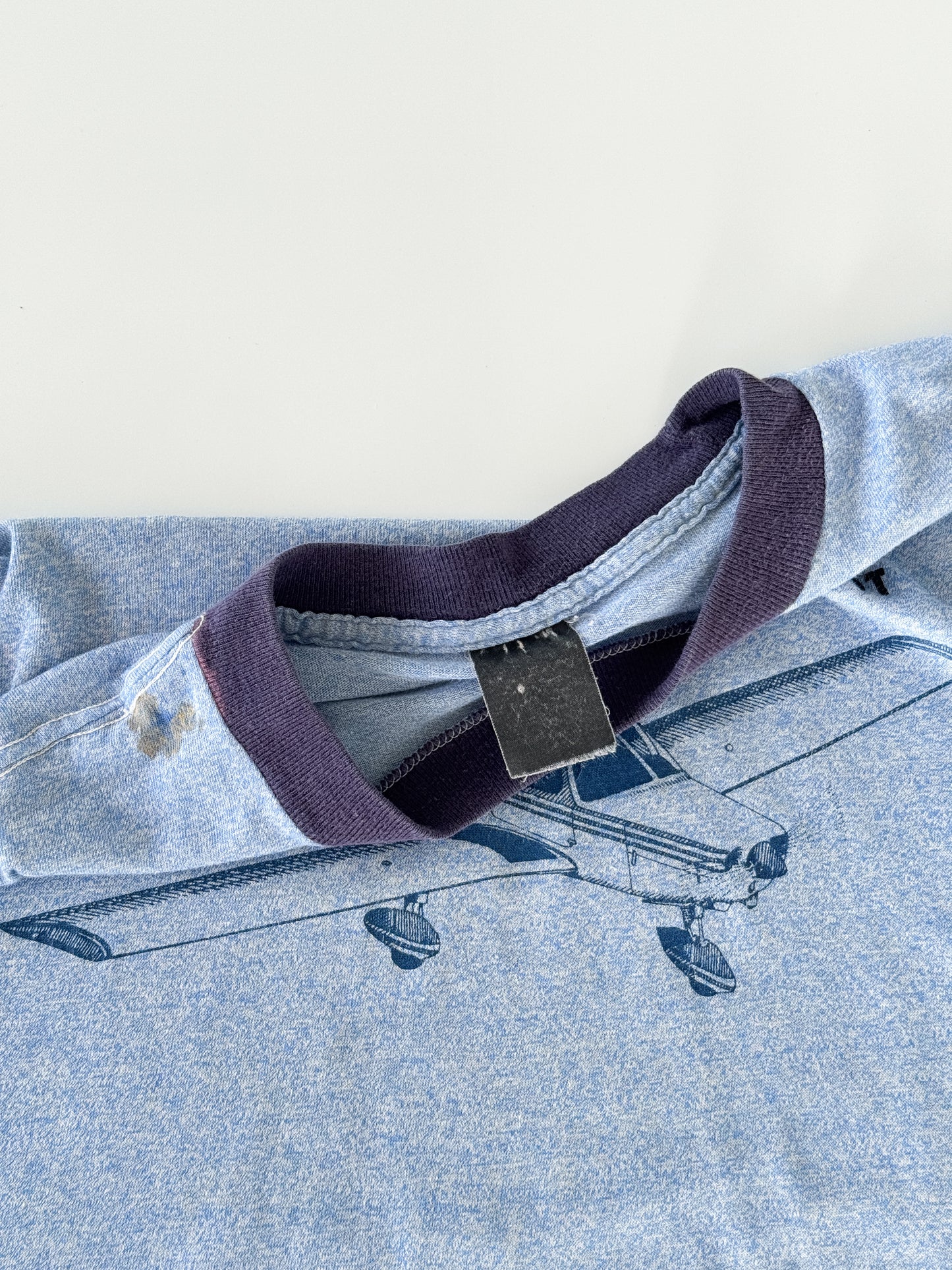 1980s Pilot Airplane Ringer T-Shirt , Made in U.S.A.