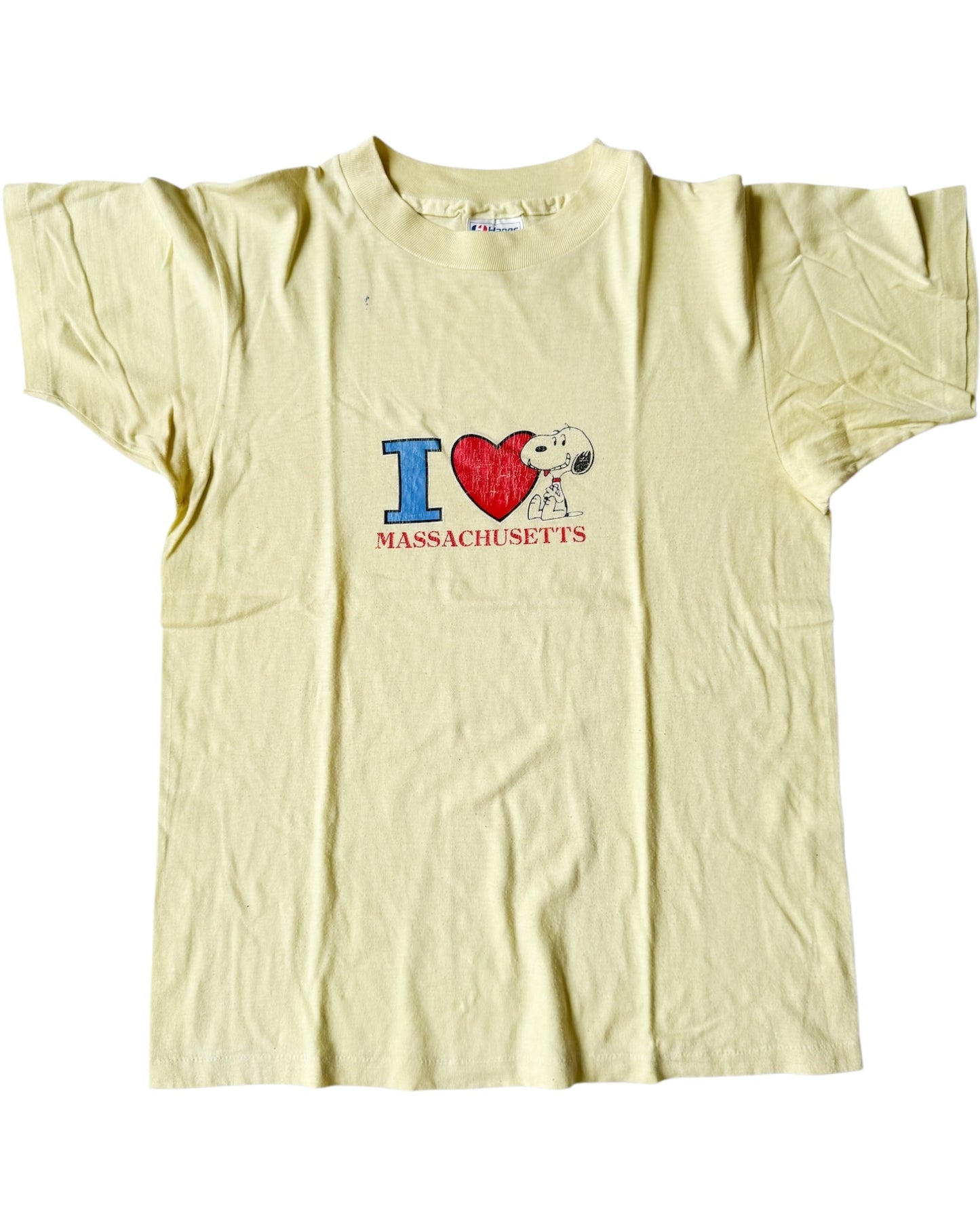 80's I Love Massachusetts Snoopy Tee , Made in U.S.A.