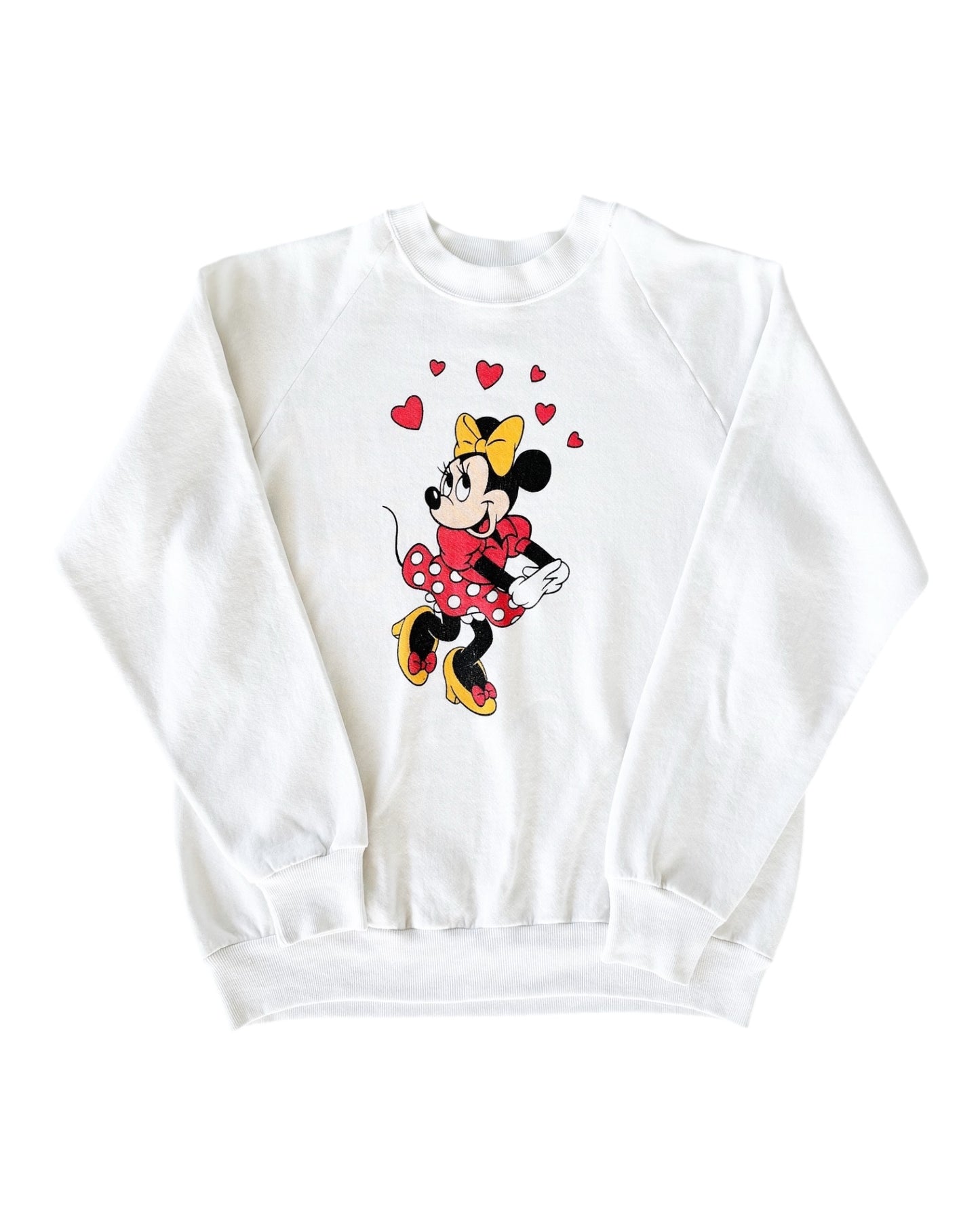 1980s Minnie Mouse hearts sweatshirt, Made in U.S.A.