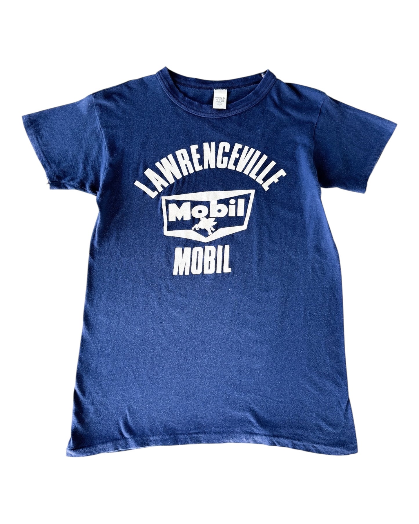 1960s–1970s Lawrenceville Mobil tee, Made in U.S.A.