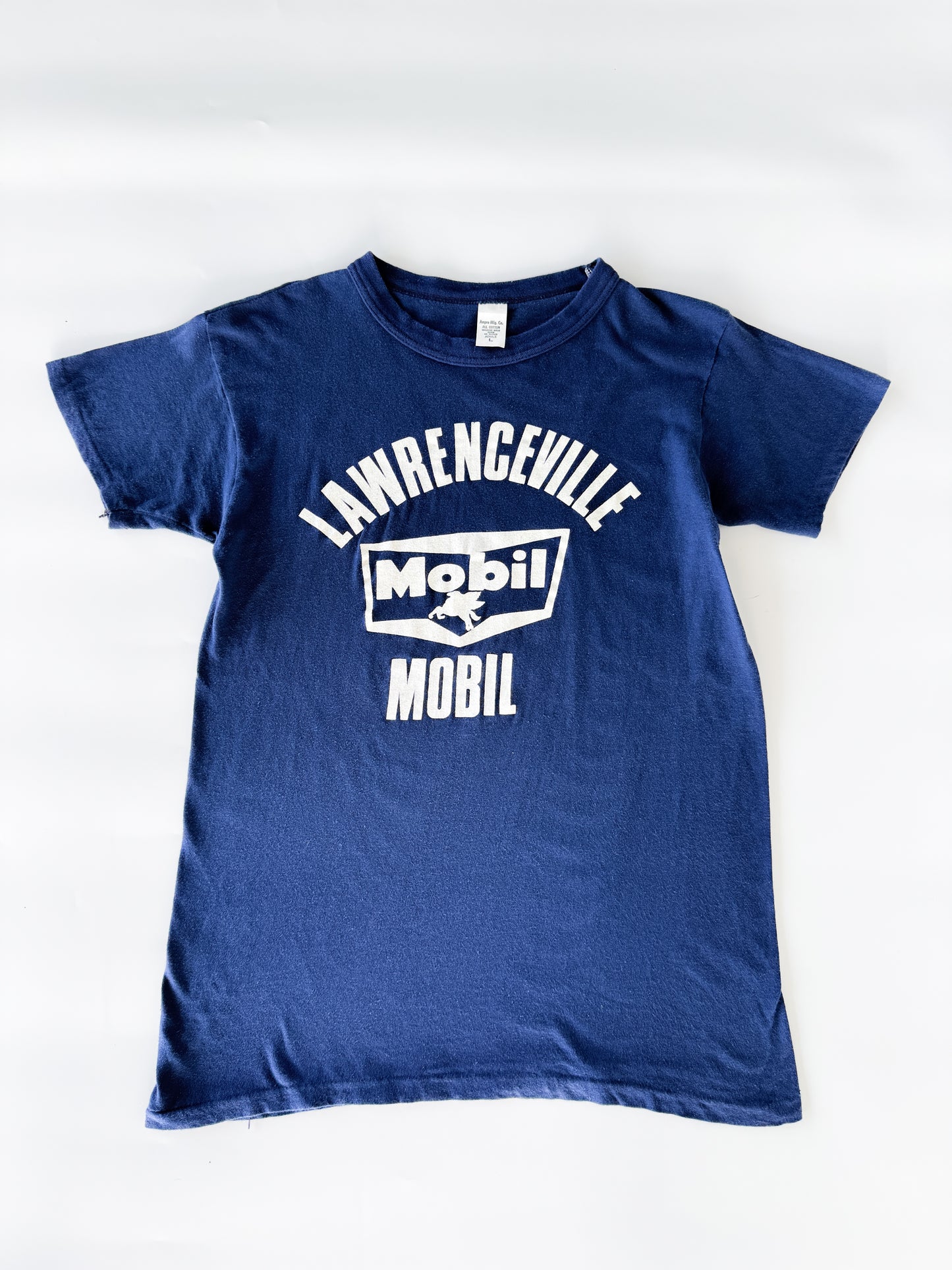 1960s–1970s Lawrenceville Mobil tee, Made in U.S.A.