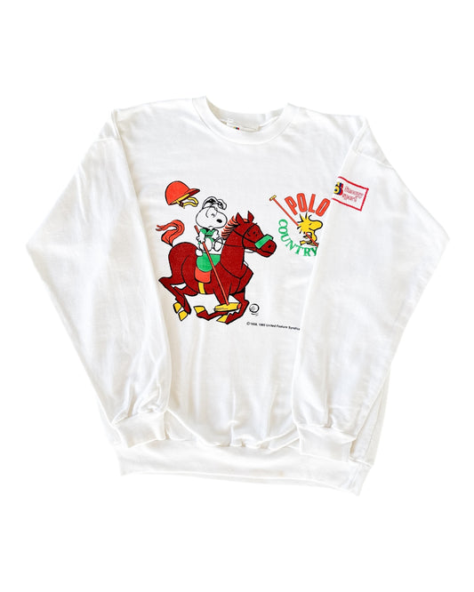 1980s Snoopy Polo Country Sweatshirt, Made in ITALY