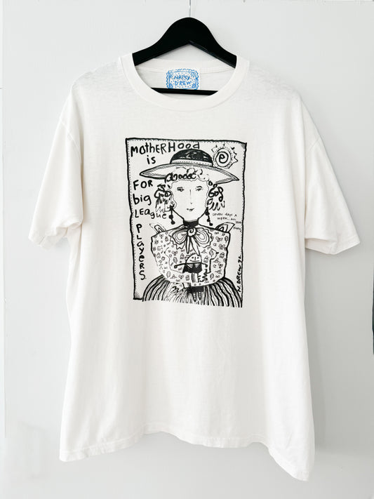 1990s Nancy Drew “Motherhood is For Big League Players” Tee , Made in U.S.A.