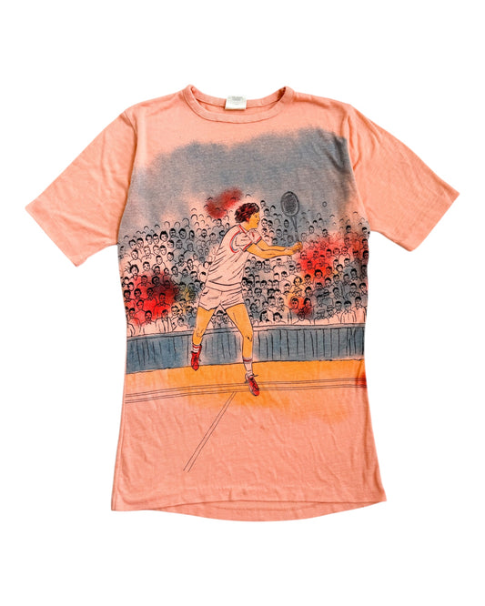 1970s Tennis Player Graphic Tee , Made in Canada
