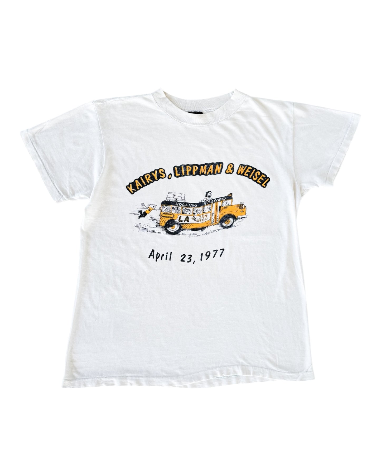 1977 Kairys, Lippman &amp; Weisel “Rolling Stoned” Tee, Made in U.S.A.