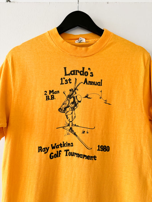 1980s Lardo’s 1st Annual Golf Tournament Tee , Made in U.S.A.