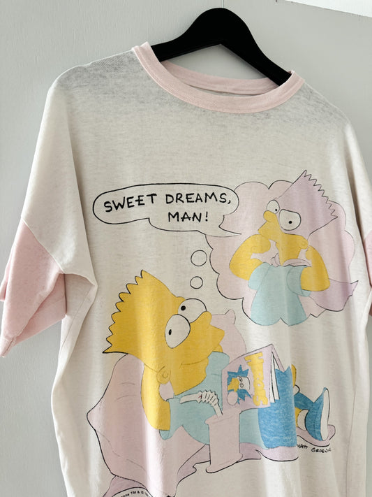 1980s The Simpsons Bart "Sweet Dreams Man!" Tee , Made in U.S.A.