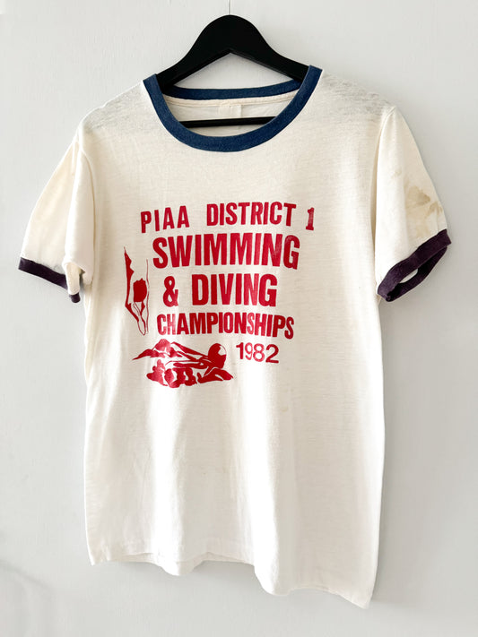 1980s PIAA Swimming & Diving Championships Tee , Made in U.S.A.