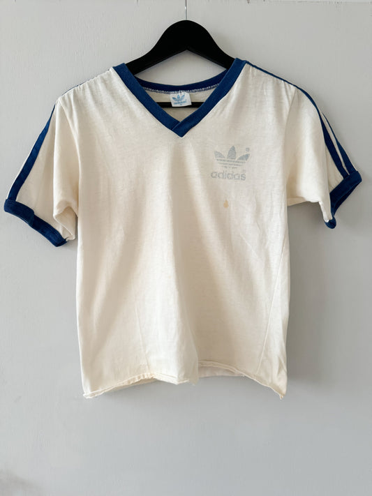 1970s Adidas Trefoil Ringer Tee , Made in U.S.A.