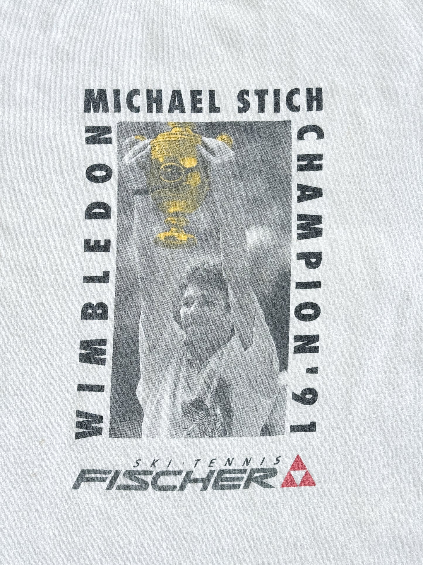 1980s Michael Stich Wimbledon Champion T-Shirt , Made in U.S.A.