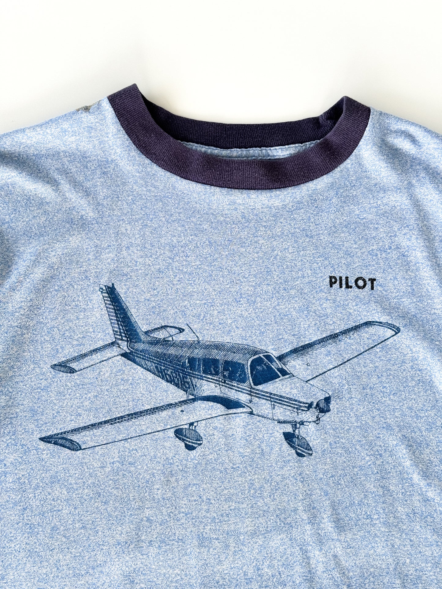 1980s Pilot Airplane Ringer T-Shirt , Made in U.S.A.