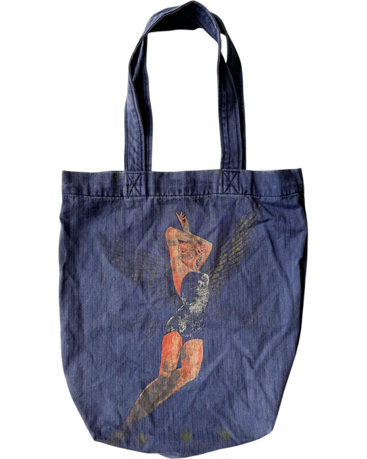 Hand made custom  Tote Bag 60s Herringbone "Pin-Up Girl "