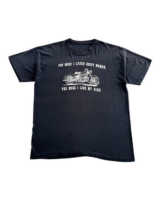 1980s The More I Learn About Women The More I Like My Bike T-Shirt , Made in U.S.A.