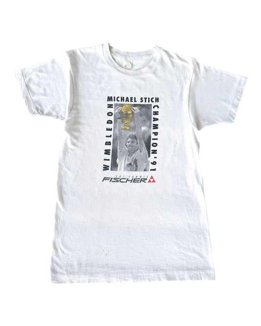 1980s Michael Stich Wimbledon Champion T-Shirt , Made in U.S.A.