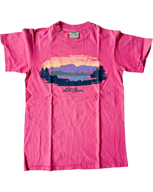 80's L.L. Bean Mountain Sunset Tee , Made in U.S.A.