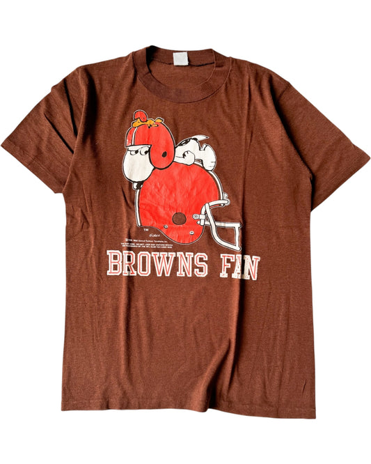 80's Browns Fan Snoopy Tee , Made in U.S.A.