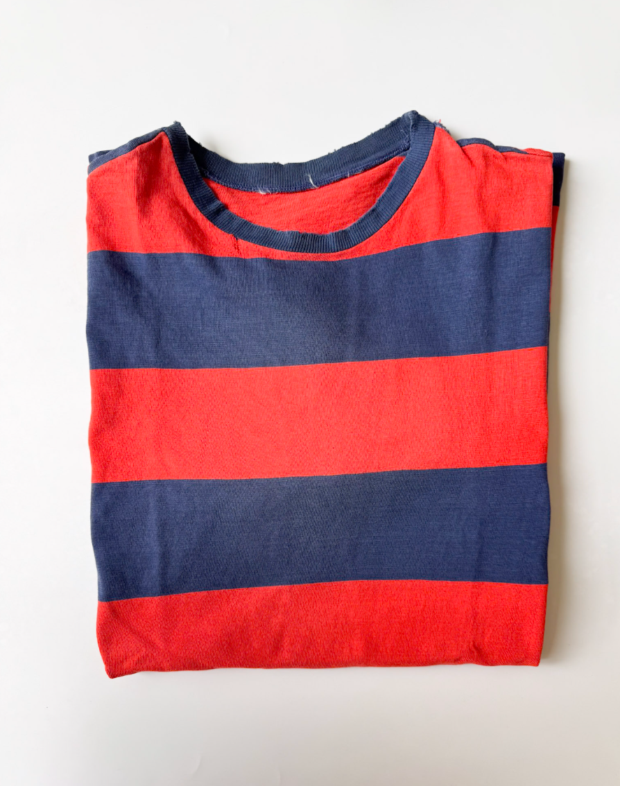 1970s RUGBY Striped Tee , Made in U.S.A.